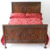 Antique Edwardian Oak Double Bed